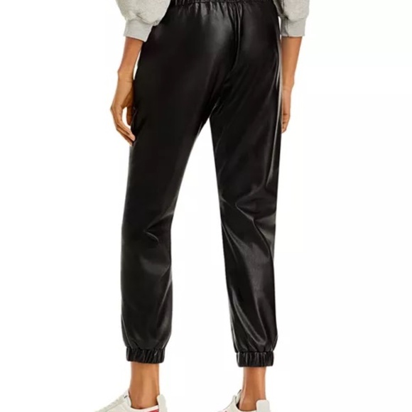 Joie Black Wadley Faux-Leather Jogger Pants Size Small - Picture 2 of 10